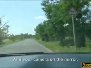 Hitchhiking Couple Picked Up And Fucking In The Backseat