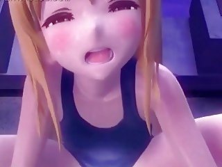 Delicate hentai rubia consigue pequeñita mojada coño follada