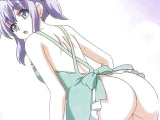 Timide l'anime poupée en apron sauteur envie quéquette en lit