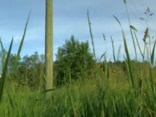 18yo busty diva dildoing in the grass