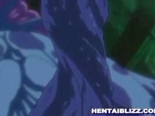 Big boob manga kejiret and dilatih all hole by tentacles