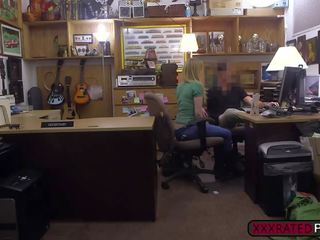 Smoking glorious prostitute in an intense office fuck in the pawnshop