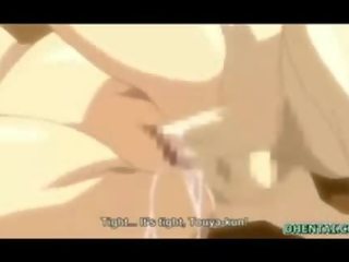 Jap manga with bigtits watching her partner fucked wetpussy
